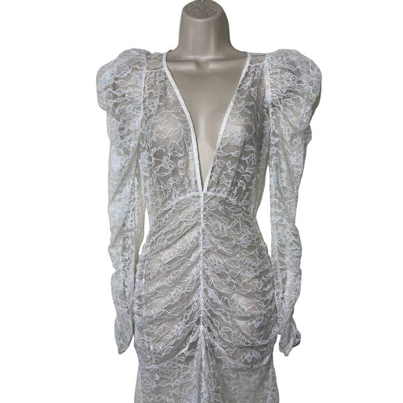 For Love and Lemons white floral lace maxi dress sz XS - Picture 5 of 14